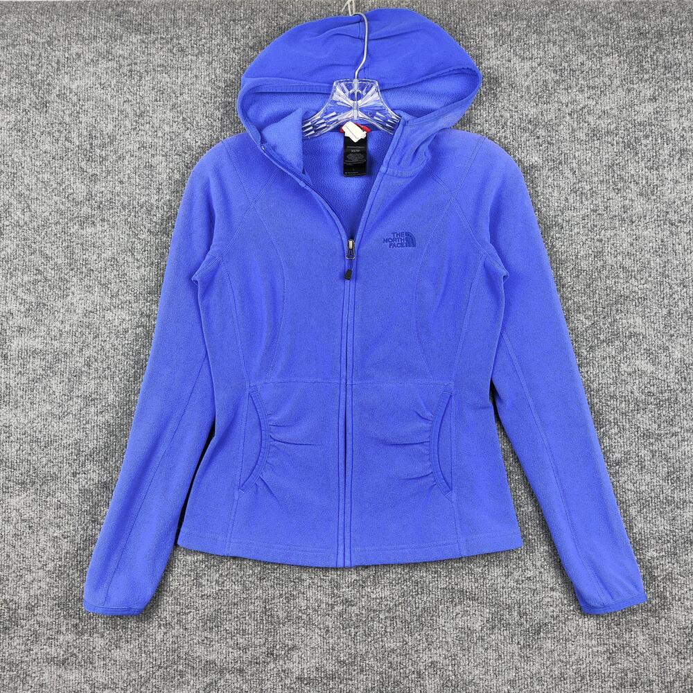 The North Face Jacket Womens XS Blue Fleece Hooded Full Zip Pockets Outdoor